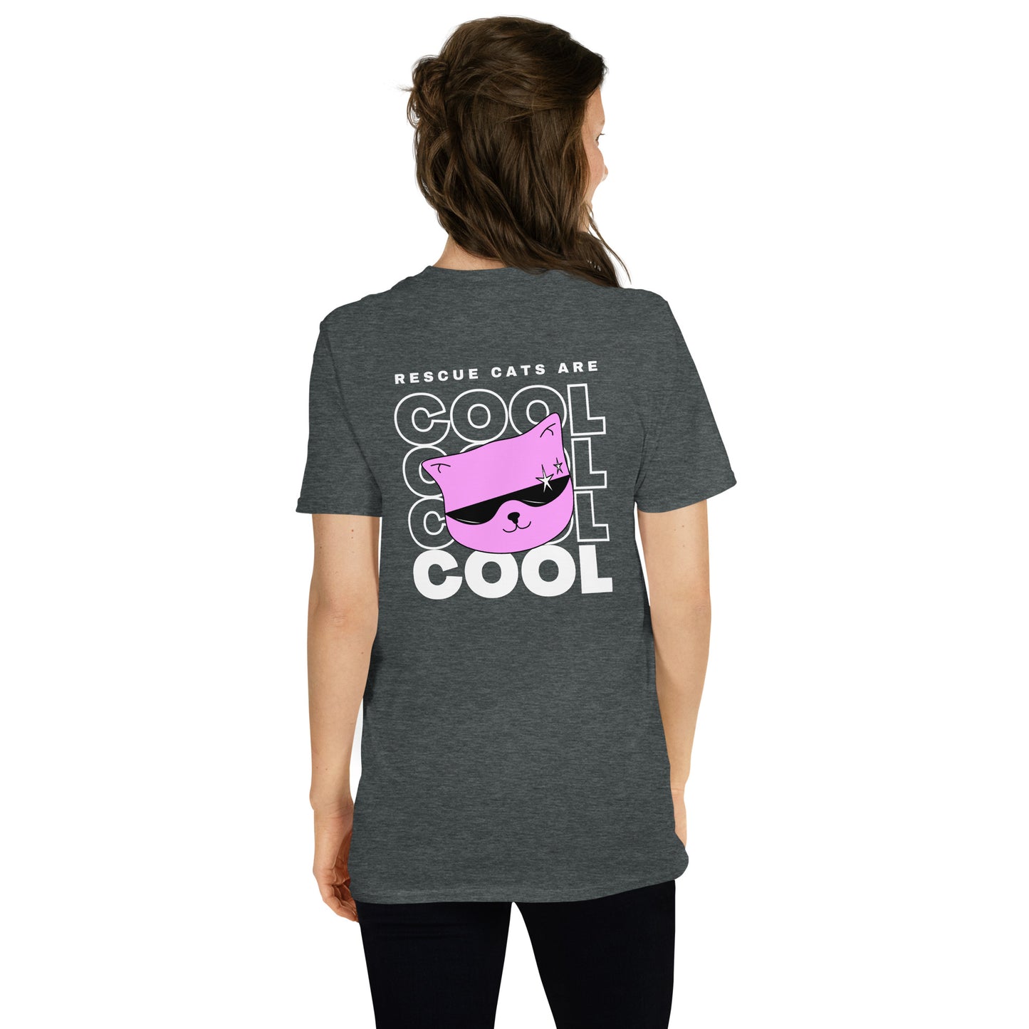 Rescue Cats Are Cool Back Design Unisex T-Shirt