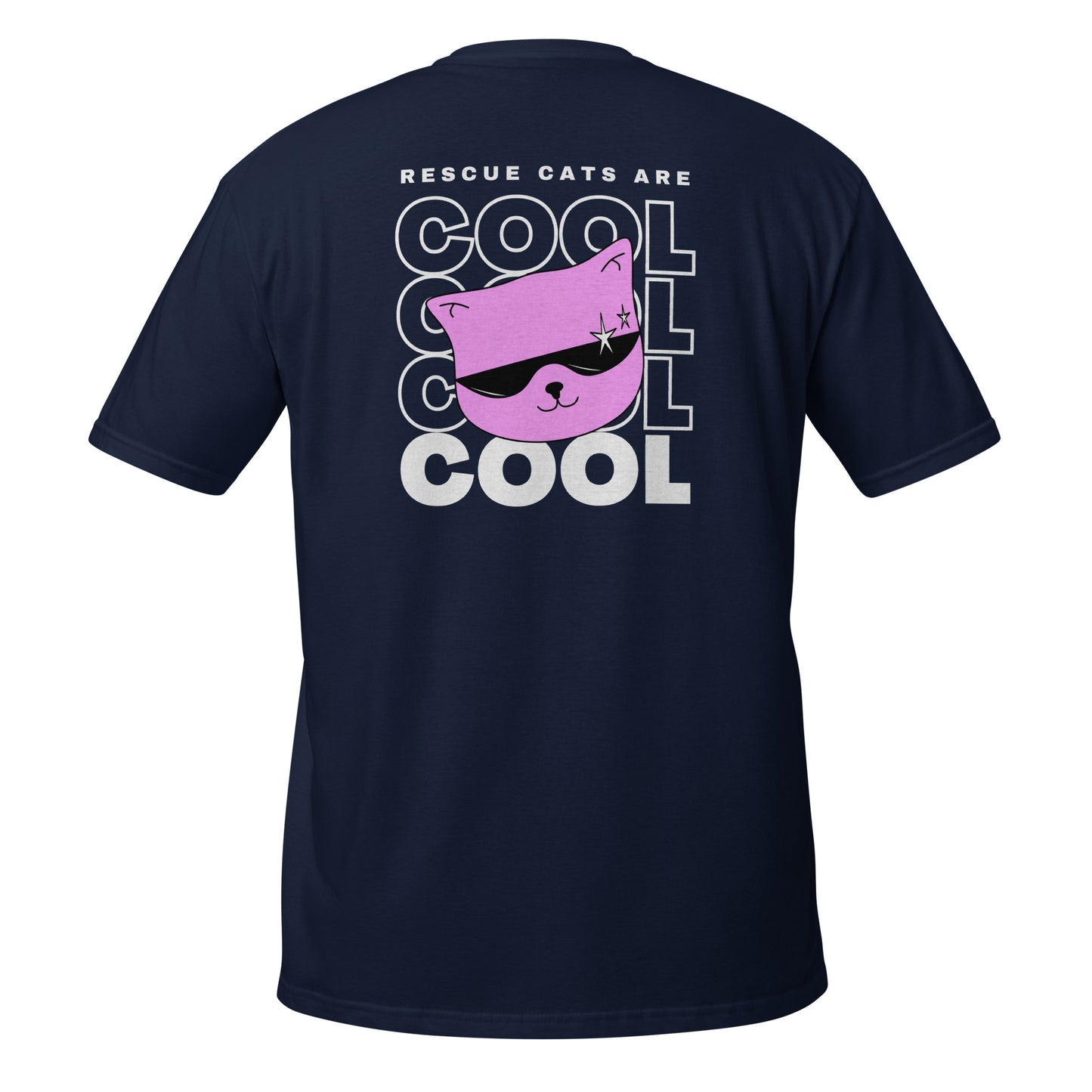 Rescue Cats Are Cool Back Design Unisex T-Shirt