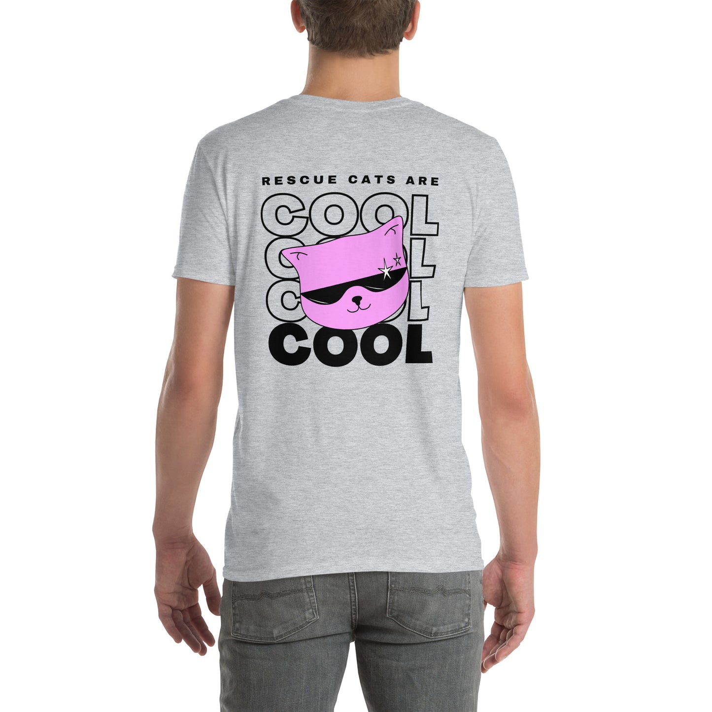 Rescue Cats Are Cool Back Design Unisex T-Shirt