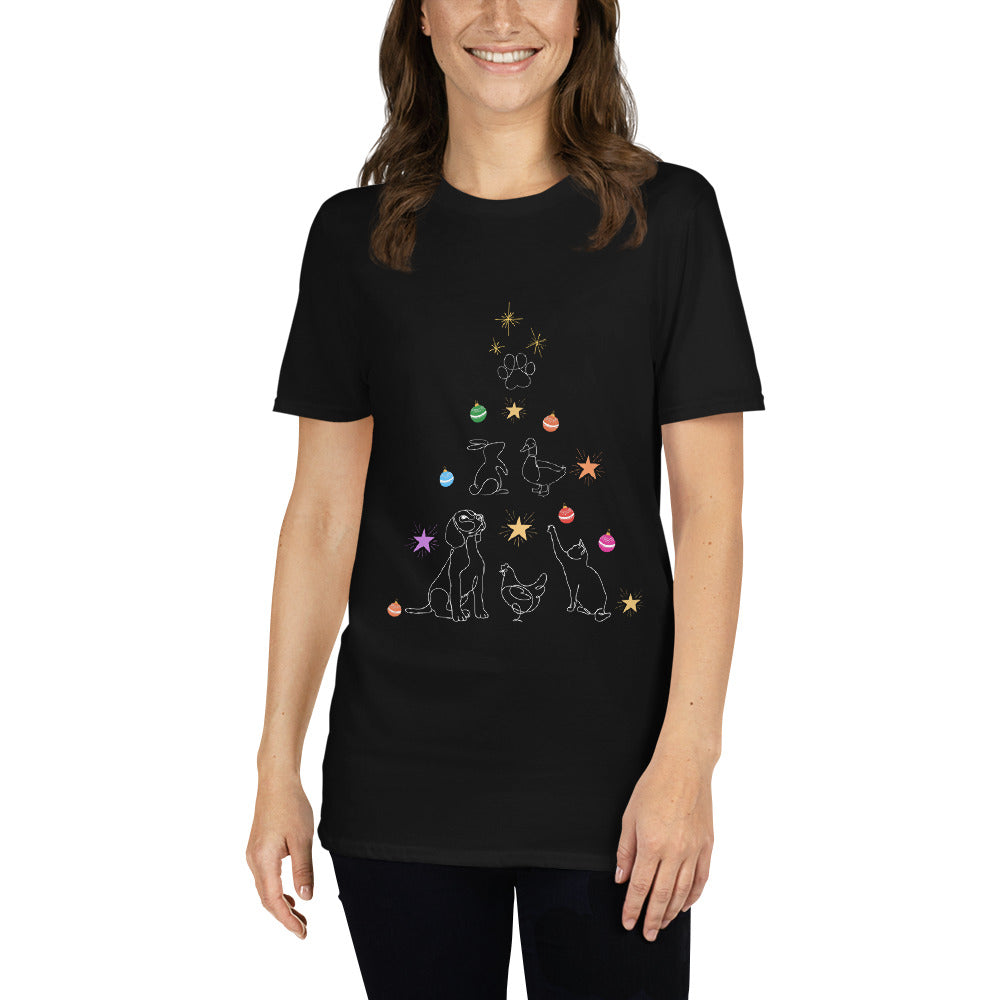 Animal Christmas Tree Adult Unisex T-Shirt