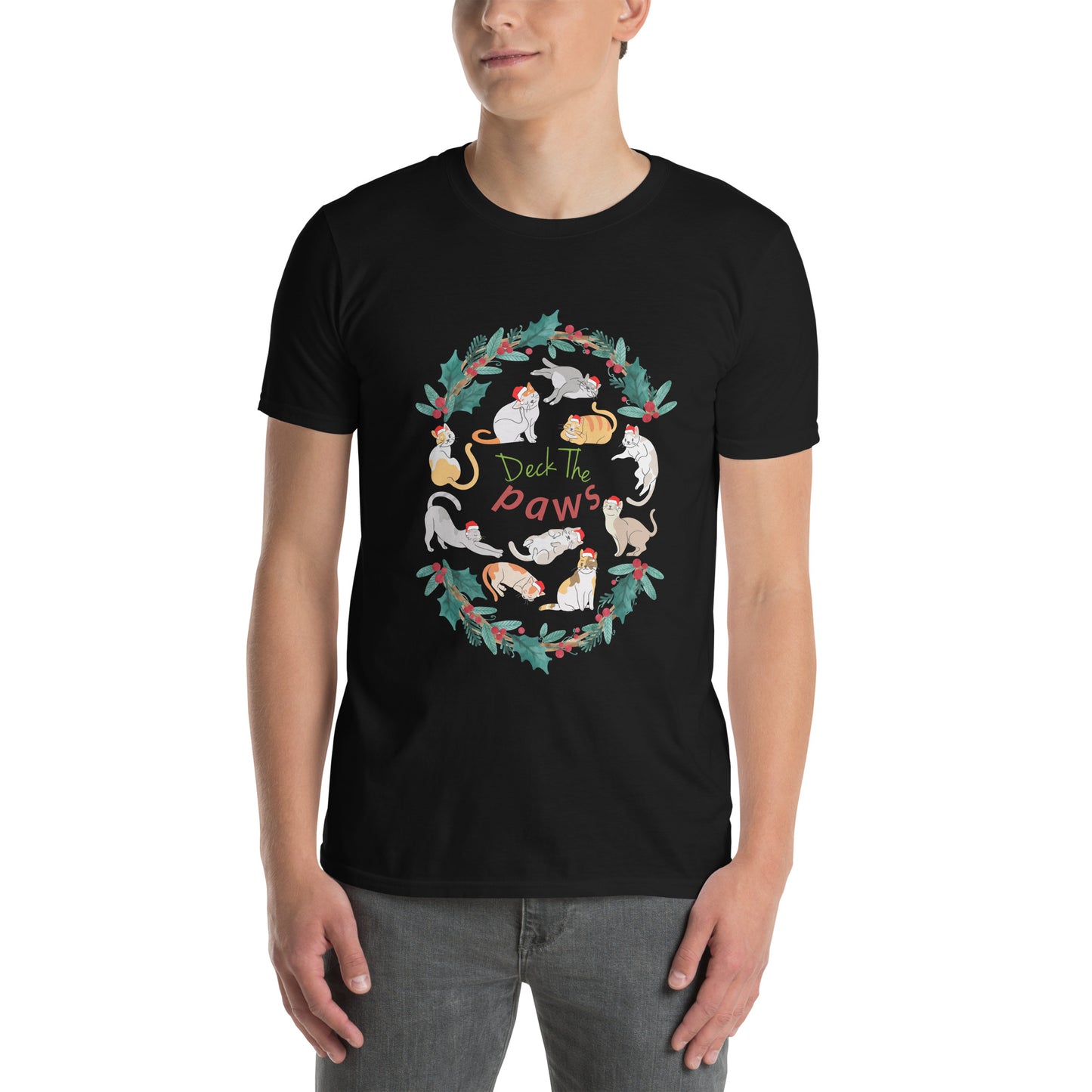 Deck The Paws Cat Unisex T-Shirt