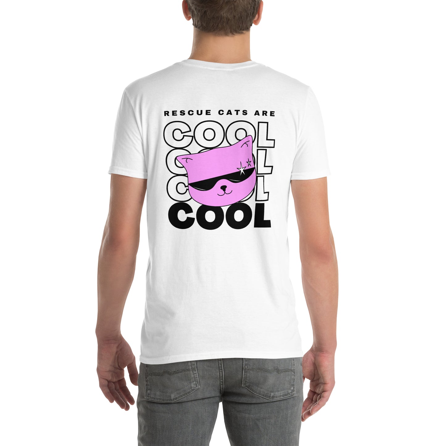 Rescue Cats Are Cool Back Design Unisex T-Shirt
