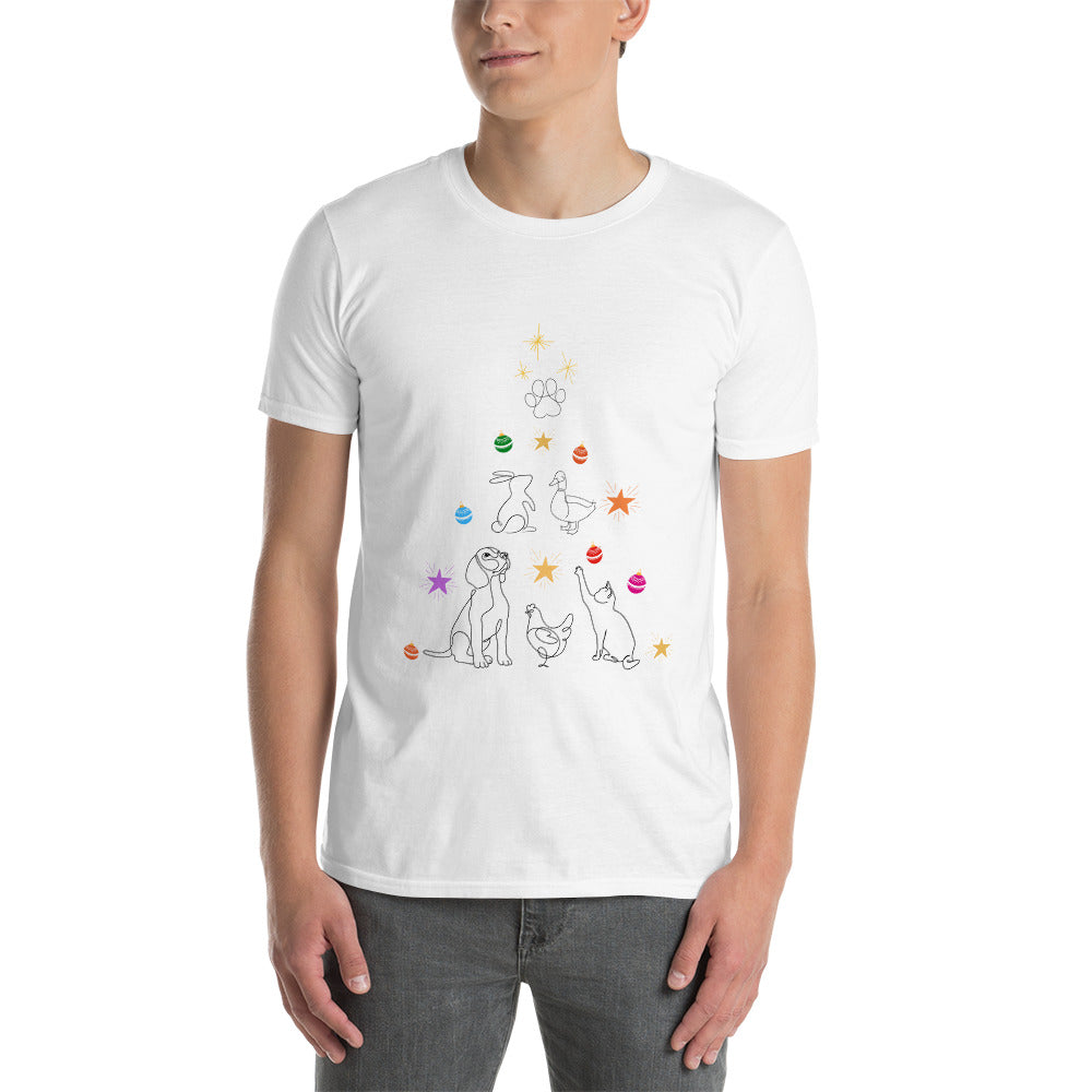 Animal Christmas Tree Adult Unisex T-Shirt